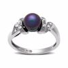 Thumbnail Image 1 of Grey Freshwater Cultured Pearl and Diamond Ring in 14K White Gold