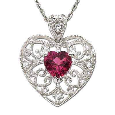 18k Gold Filled Pendant Pink Tourmaline Heart Pendant Sister and Girl Friend Gift for Her