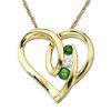 Thumbnail Image 0 of Emerald Heart Pendant in 14K Gold with Diamond Accent