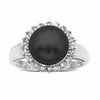 Thumbnail Image 1 of Grey Freshwater Cultured Pearl and Diamond Ring in 10K White Gold