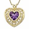 Thumbnail Image 1 of Amethyst Heart Pendant in 14K Gold