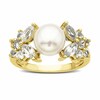 Thumbnail Image 1 of Freshwater Cultured Pearl and Lab-Created White Sapphire Ring in 10K Gold-Size 7