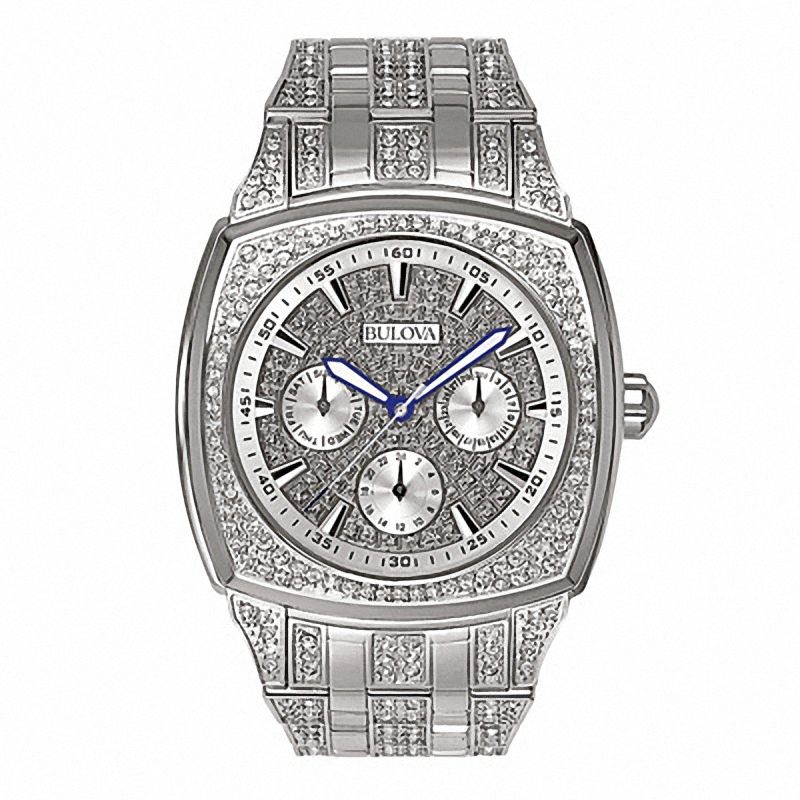 Men's Bulova Chronograph Crystal Accent Watch (Model: 96C002)