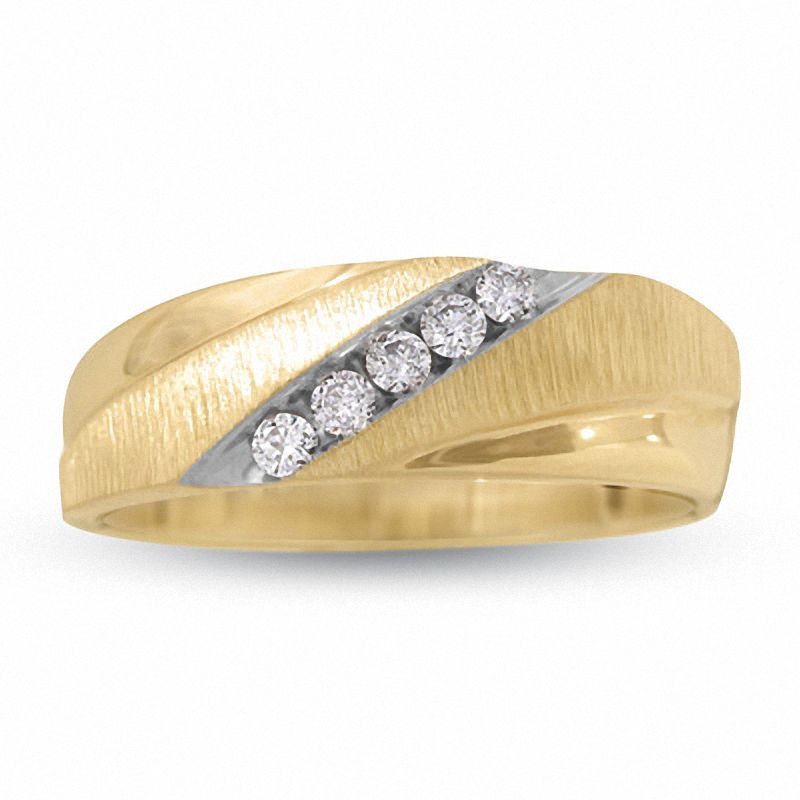 Main Image 1 of 1/2 CT. T.W. Diamond Three Stone Wedding Band in 10K White Gold