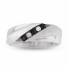 Thumbnail Image 1 of Men's 1/5 CT. T.W. Enhanced Black and White Diamond Five Stone Band in 10K White Gold