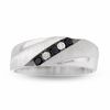 Thumbnail Image 0 of Men's 1/5 CT. T.W. Enhanced Black and White Diamond Five Stone Band in 10K White Gold