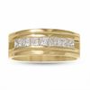 Thumbnail Image 1 of 1 CT. T.W. Princess Cut Diamond Seven-Stone Milgrain Channel Band in 14K Gold