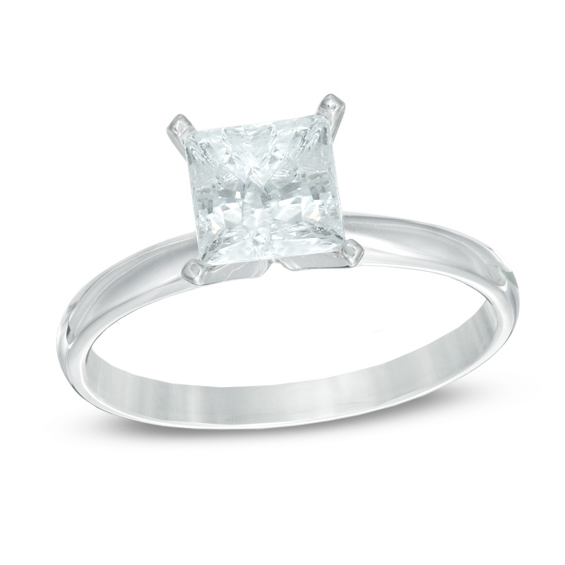 1-1/2 CT. Certified Princess-Cut Diamond Solitaire Engagement Ring in 14K White Gold (I/I2)