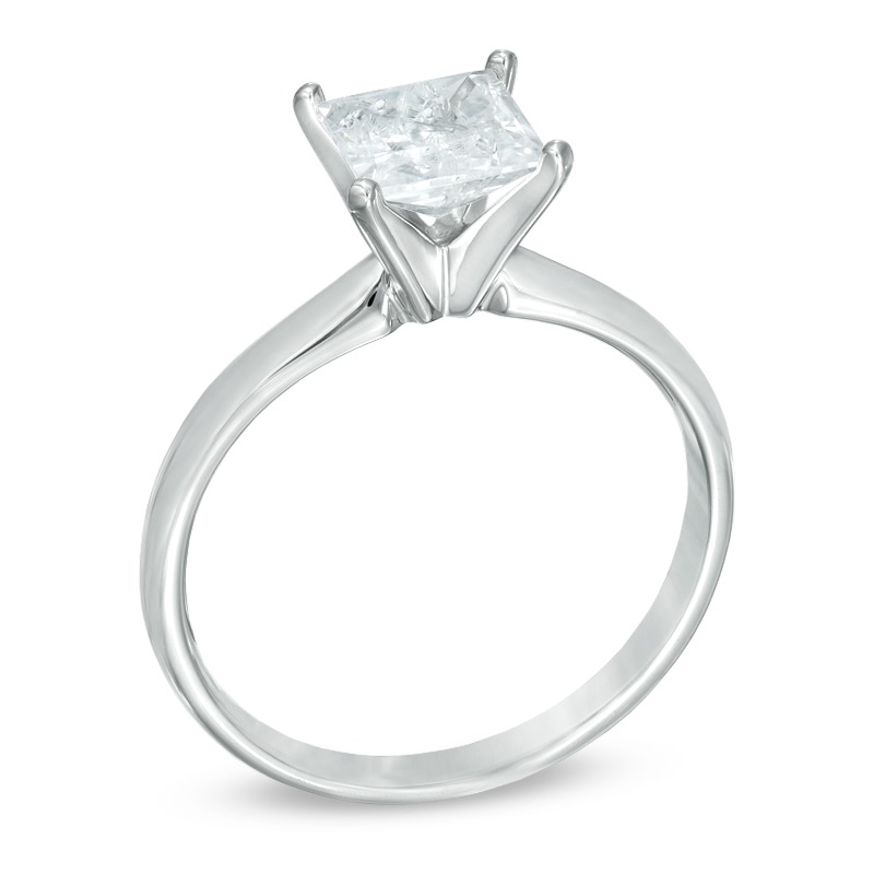 1-1/2 CT. Certified Princess-Cut Diamond Solitaire Engagement Ring in 14K White Gold (I/I2)