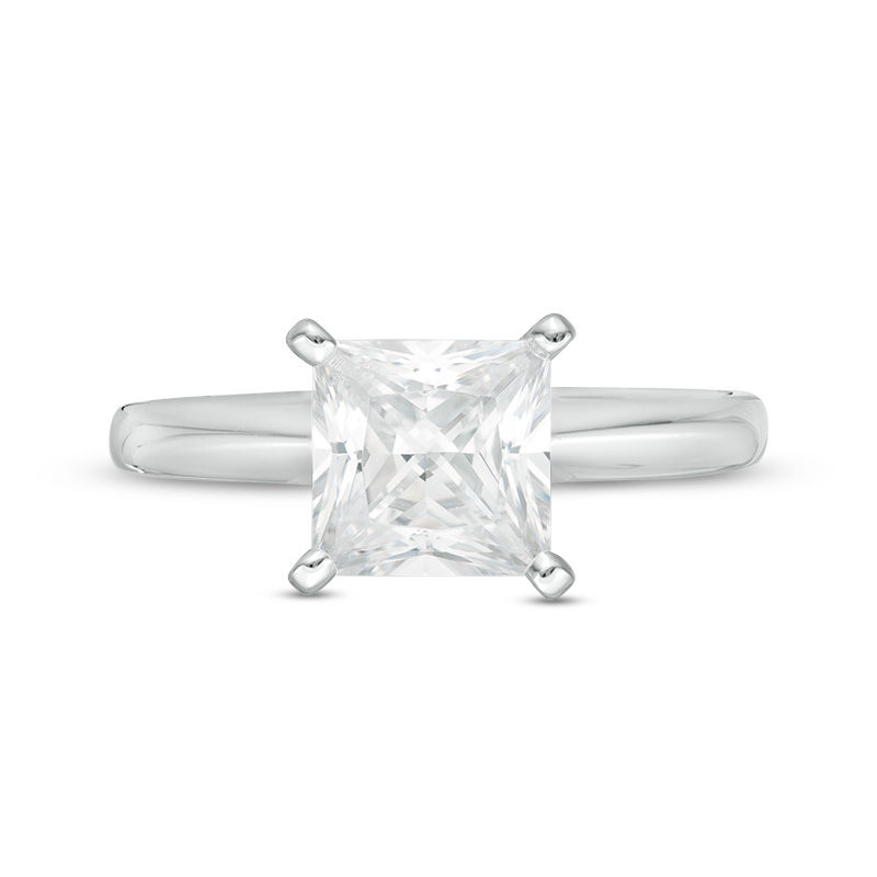 1-1/2 CT. Certified Princess-Cut Diamond Solitaire Engagement Ring in 14K White Gold (I/I2)