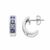 Thumbnail Image 0 of Tanzanite Hoop Earrings in 10K White Gold with Diamond Accents