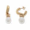 Thumbnail Image 1 of Cultured Pearl Twist Earrings in 14K Gold