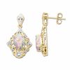 Thumbnail Image 0 of Oval Opal Drop Earrings in 14K Gold with Diamond Accents