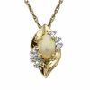 Thumbnail Image 1 of Oval Opal Drop Pendant in 14K Gold with Diamond Accents