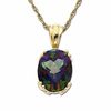 Thumbnail Image 1 of Oval Mystic Green Topaz Drop Pendant in 10K Gold