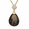 Thumbnail Image 1 of Smoky Quartz Teardrop Pendant in 10K Gold with Diamond Accents