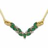 Thumbnail Image 1 of Marquise Emerald Necklace in 10K Gold with Diamond Accents