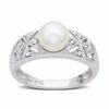 Thumbnail Image 1 of Freshwater Cultured Pearl Ring in 10K White Gold with Diamond Accents