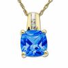 Thumbnail Image 0 of Blue Topaz Drop Pendant in 10K Gold with Diamond Accents