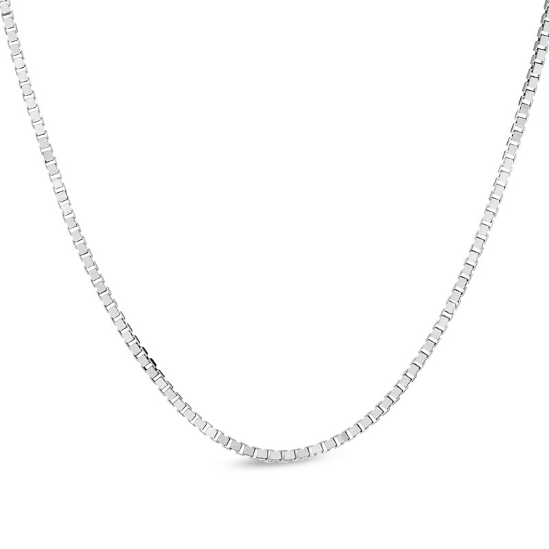 Main Image 1 of 0.52mm Box Chain Necklace in 14K White Gold - 16&quot;