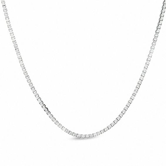 0.52mm Box Chain Necklace in 14K White Gold - 18"