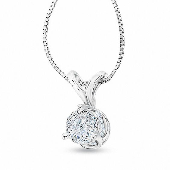 3/4 CT. T.w. Diamond Solitaire Pendant in 14K White Gold