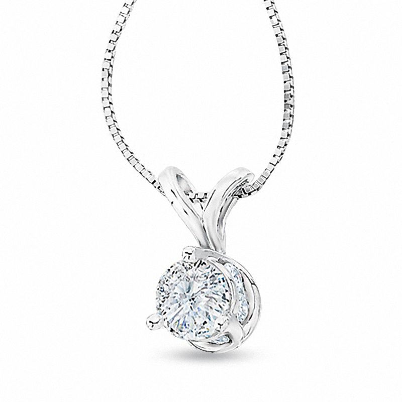 Main Image 1 of 3/4 CT. T.W. Diamond Solitaire Pendant in 14K White Gold