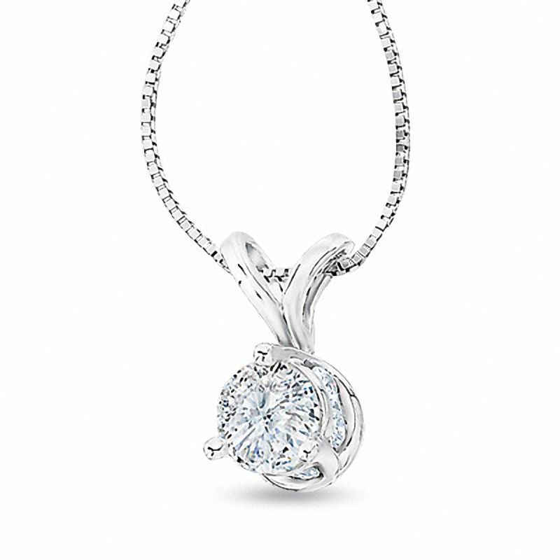 3/4 CT. T.W. Diamond Solitaire Pendant in 14K White Gold