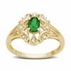 Thumbnail Image 1 of Oval Emerald Ring in 14K Gold with Diamond Accents