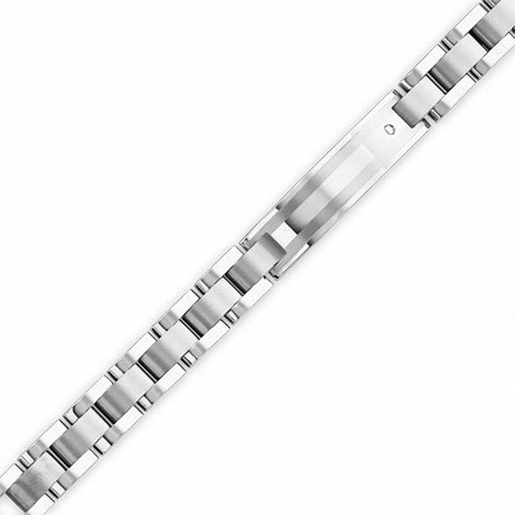 Titanium ID Bracelet with Diamond Accent