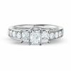 Thumbnail Image 1 of 1-1/2 CT. T.W. Radiant Cut Diamond Three Stone Ring in 14K White Gold