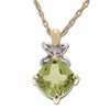 Thumbnail Image 0 of Peridot Drop Pendant in 14K Gold with Diamond Accent