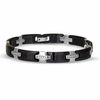 Thumbnail Image 2 of Men's 3/8 CT. T.W. Diamond Stainless Steel and Black Tungsten Bracelet - 8.5"