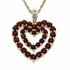 Thumbnail Image 0 of Garnet Heart Pendant in 10K Gold with Diamond Accents