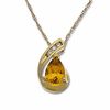 Thumbnail Image 1 of Pear-Shaped Citrine Drop Pendant in 10K Gold with Diamond Accents