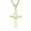 Thumbnail Image 1 of Opal Cross Pendant in 10K Gold with Diamond Accent