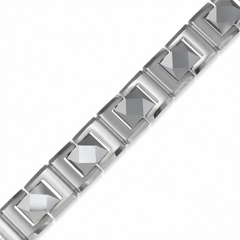 Main Image 1 of Stainless Steel and Tungsten Faceted Bracelet