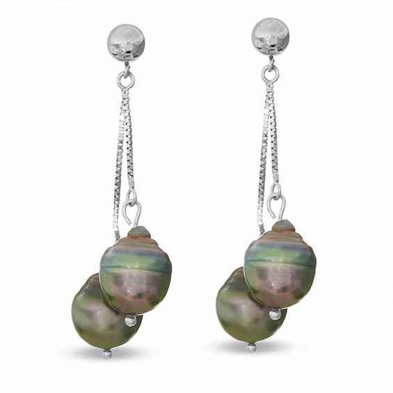 Double Tahitian Cultured Pearl Drop Earrings