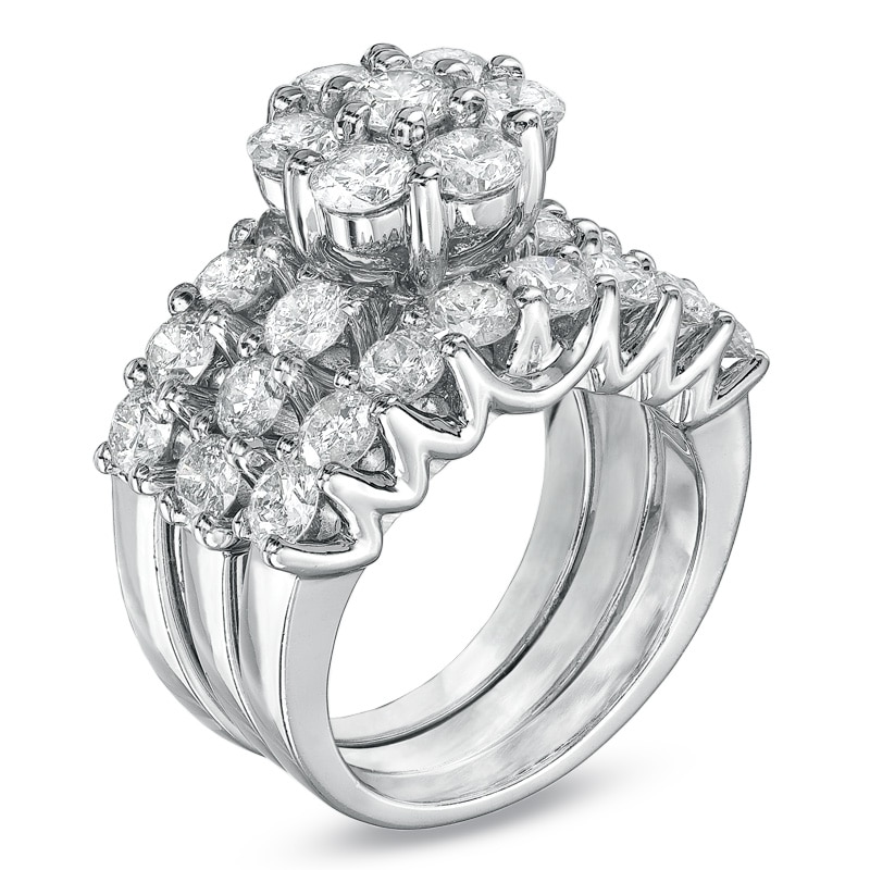 Main Image 2 of 4 CT. T.W. Diamond Bridal Set in 14K White Gold