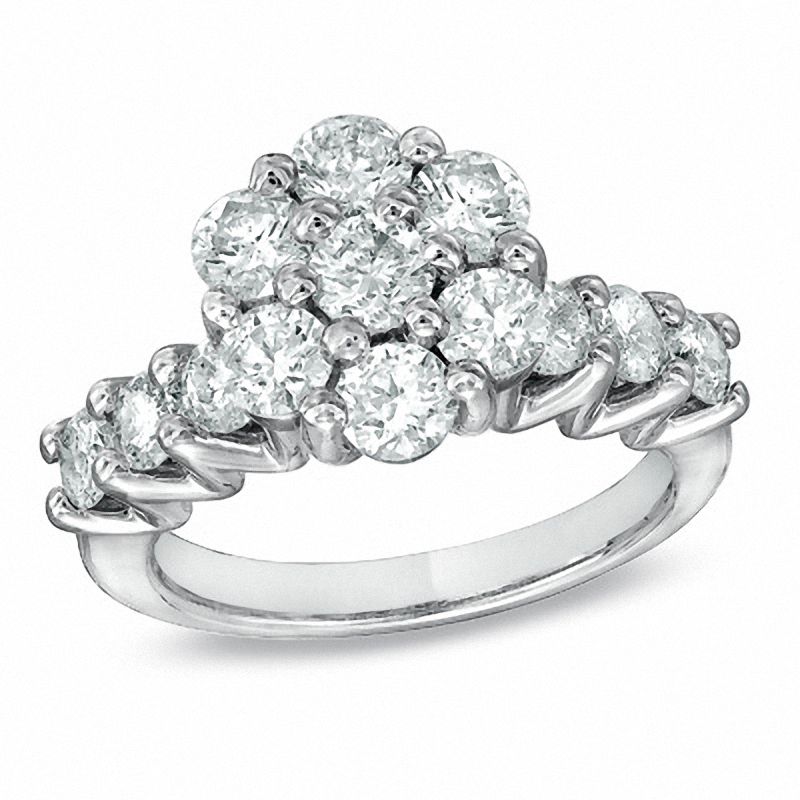 Main Image 3 of 4 CT. T.W. Diamond Bridal Set in 14K White Gold
