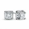 Thumbnail Image 1 of 1 CT. T.W. Princess-Cut Diamond Solitaire Twist Stud Earrings in 14K White Gold