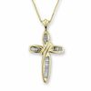 Thumbnail Image 1 of Baguette Diamond Cross Pendant in 10K Gold