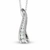 Thumbnail Image 1 of 1/10 CT. T.W. Journey Diamond Channel Wave Pendant in 10K White Gold