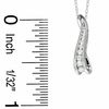 Thumbnail Image 1 of 1/10 CT. T.W. Journey Diamond Channel Wave Pendant in 10K White Gold