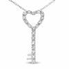 Thumbnail Image 1 of 1/10 CT. T.W. Diamond Key with Heart Pendant in 10K White Gold