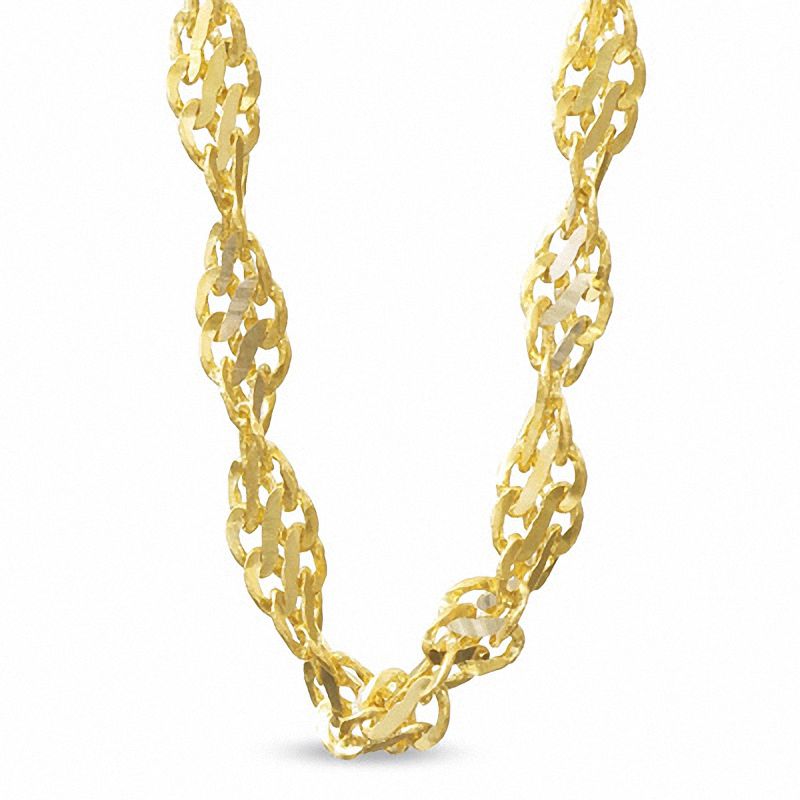 Main Image 1 of 2.1mm Singapore Chain Necklace in 14K Two-Tone Gold - 18"