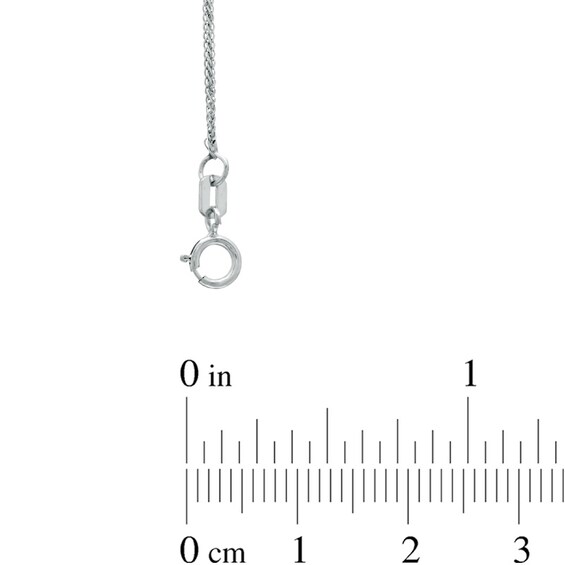 Ladies' 0.8mm Square Wheat Chain Necklace in 14K White Gold - 18"