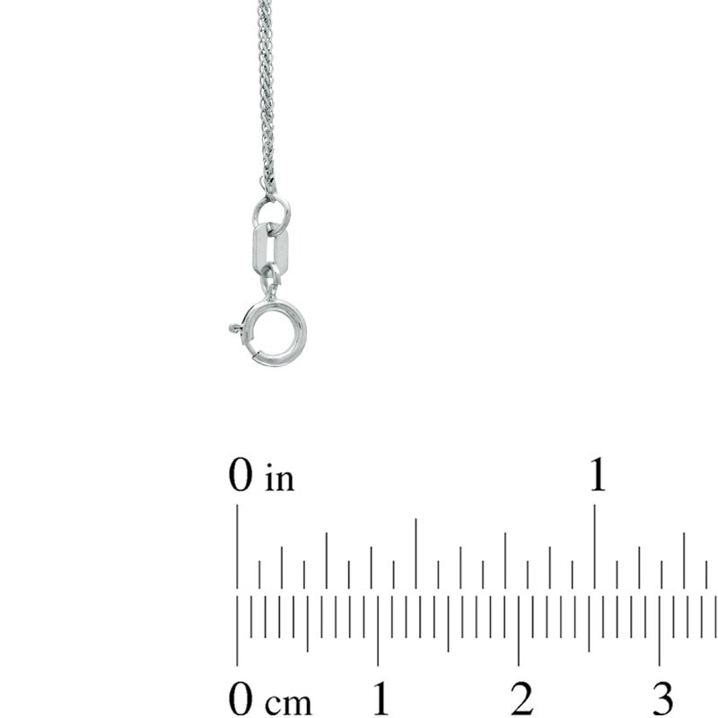 Main Image 2 of Ladies' 0.8mm Square Wheat Chain Necklace in 14K White Gold - 18"