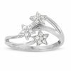 Thumbnail Image 1 of 10K White Gold Diamond Accent Shooting Three Star Ring