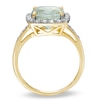 Thumbnail Image 2 of Cushion-Cut Green Quartz and Lab-Created White Sapphire Ring in 10K Gold with Diamond Accents